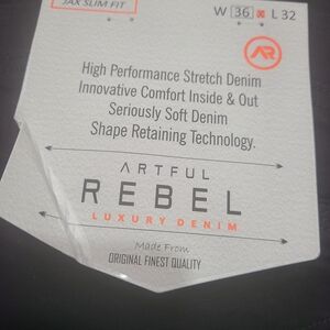 rebels Black and Orange Men's Pants Tag Detail
